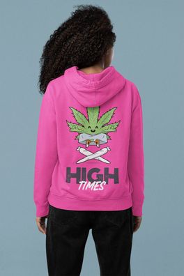 Damen Hoodie 420 Stay High Times Funny Marihuanablatt Smoke Weed Hip Hop
