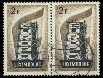 Luxemburg 1956 Nr 555 zentrisch gestempelt WAAGR PAAR X06A8BA