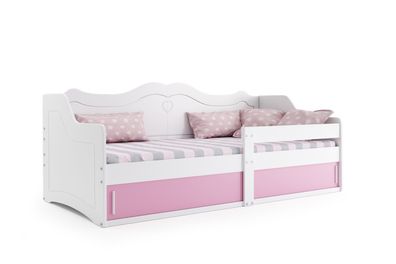 Interbeds Kinderbett Julia 160x80cm für Mädchen mit Lattenrost und Behälter