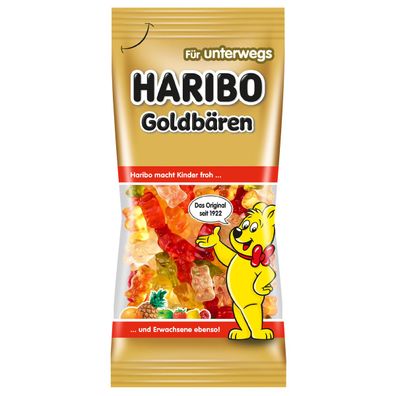 Haribo Goldbären Fruchtgummi Bären in praktischer Taschenpackung 75g