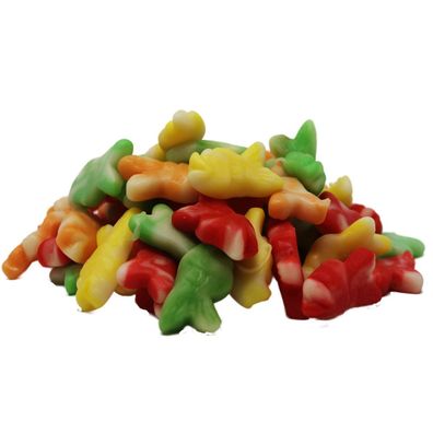 Fruchtgummi Fische bunt in den Farben grün orange gelb und rot 175g