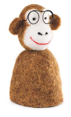 Eierwärmer Affe mit Brille, H12cm, Filz, von Baden