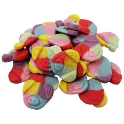 Fruchtgummi bunte Glücksbringer Ferkel Schweinegesichter 1000g
