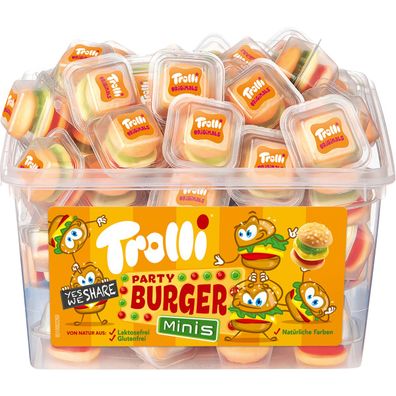 Trolli Party Burger Minis aus Schaumzucker und Fruchtgummi 600g