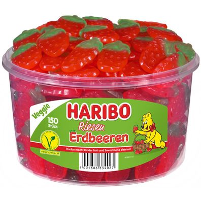 Haribo Riesen Erdbeeren Fruchtgummi gelatinefrei Veggie 1350g
