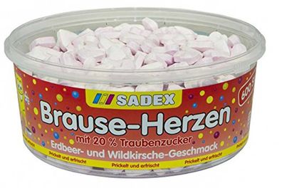 Sadex Brause Herzen mit Wildkirsch Geschmack und Traubenzucker 1000g