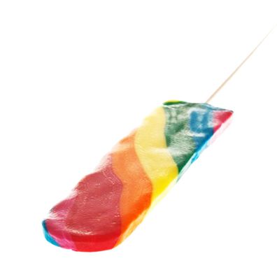 Long Rainbow Lutscher Lolly in Regenbogen Farben einzeln 40g