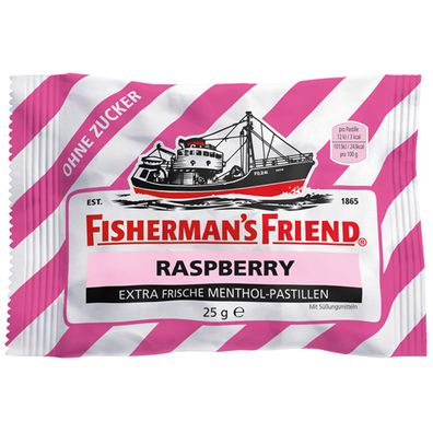 Fishermans Friend Rasberry frische Menthol Pastillen ohne Zucker 25g