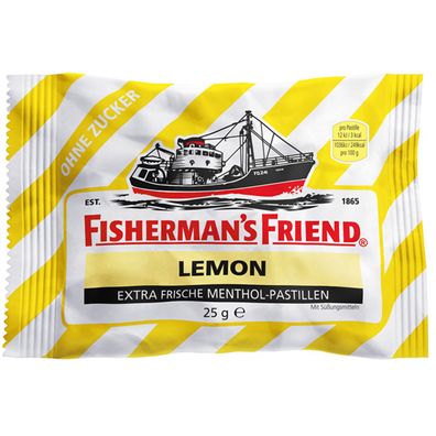 Fishermans Friend Lemon frische Menthol Pastillen ohne Zucker 25g