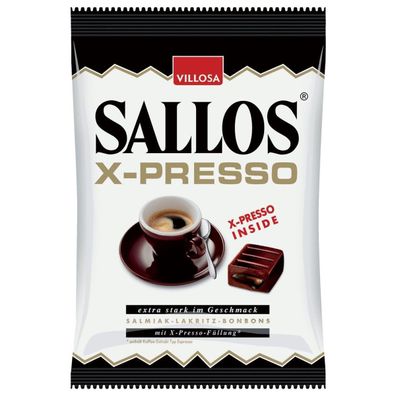 Sallos X Presso Hartkaramellen mit Lakritzgeschmack mit Füllung 135g