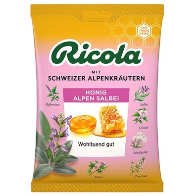 Ricola Honig Alpen Salbei Bonbons mit Schweizer Alpenkräutern 75g