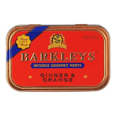 Barkleys Pastillen Tin Ginger und Orange in einer Metalldose 50g