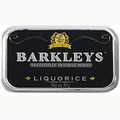 Barkleys Liquorice Pastillen mit Lakritz in einer Metalldose 50g