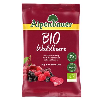 Alpenbauer Bio Waldbeeren Bonbons Hartkaramell mit flüssigem Kern 90g