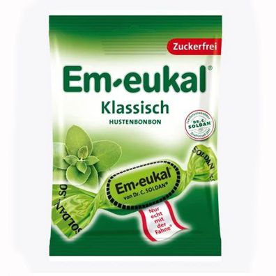 Em eukal Klassisch Zuckerfreie klassische Hustenbonbons Menthol 75g