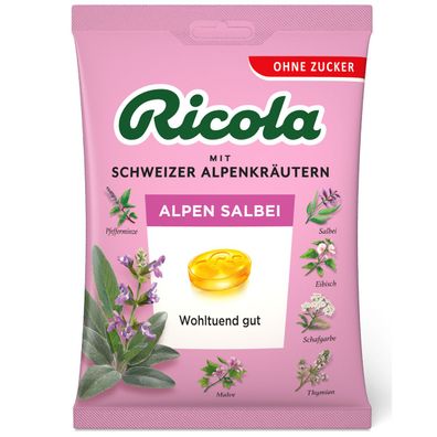 Ricola Alpen Salbei Schweizer Alpenkräuter Bonbon ohne Zucker 75 g