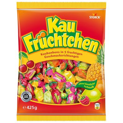 Storck Kau Früchtchen Kaubonbons in 5 Geschmacksrichtungen 425g