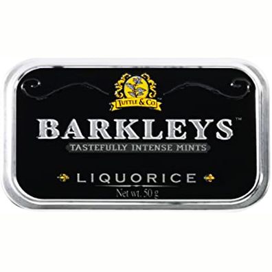 Barkleys Liquorice Pastillen Lakritz in einer Metalldose 50g 3er Pack