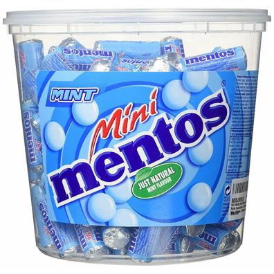 Mentos Mini Mint 120 Rollen Kaudragees mit Mintgeschmack in Dose 1260g