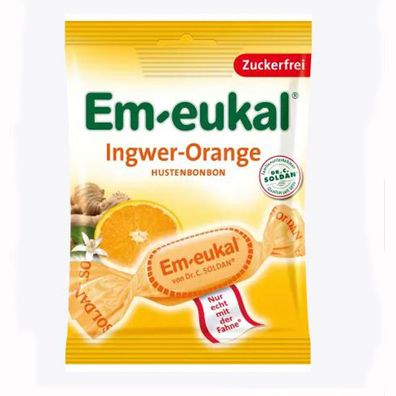 Em eukal Hustenbonbons Ingwer Orange zuckerfrei 75g 10er Pack