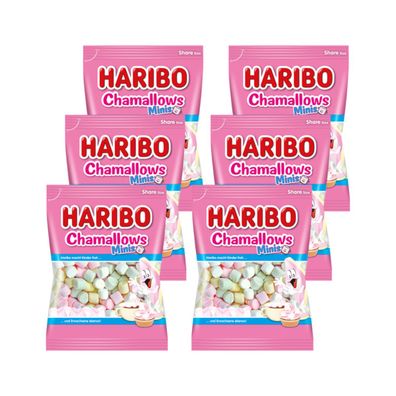 Haribo Chamallows Minis mit köstlichem Vanille Geschmack 200g 6er Pack