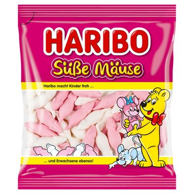 Haribo Süße Mäuse Schaumzucker Himbeer und Saftorange Geschmack 175g