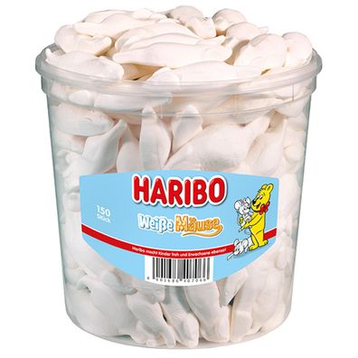 Haribo Schaumzucker Weisse Mäuse fluffig weich 1050g 3er Pack