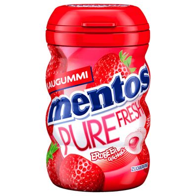 Mentos Kaugummi Pure Fresh Erdbeere Geschmack in Curvy Dose 70g