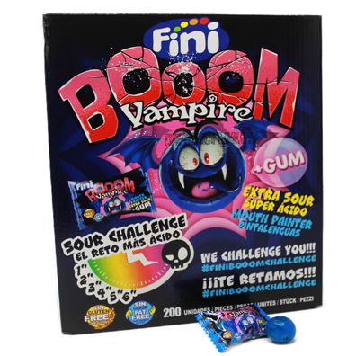 Bubble Gum Boom Vampir Hartkaramelle Kaugummi sauer 200 Stück Display