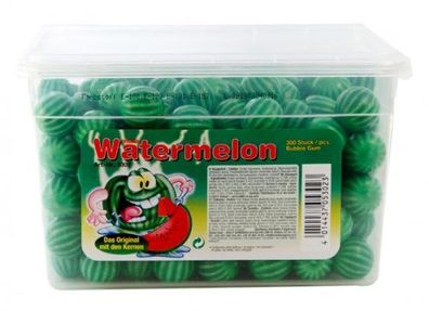 Kaugummi Saure Wassermelonen Bubble Gum 300 Stück Dose 1600g