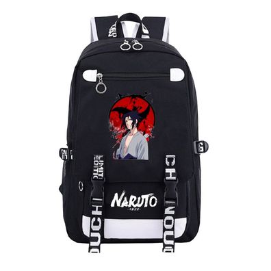 Anime Naruto Uchiha Sasuke Schultasche Studenten Rucksack Ca.30x15x48cm Schwarz