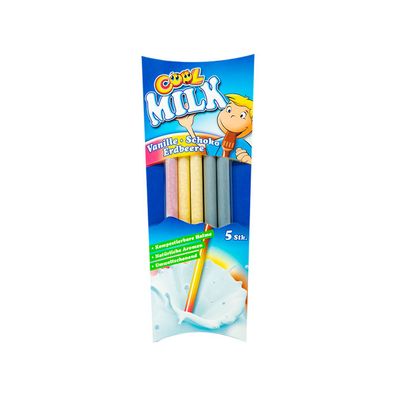 Cool Milk Trinkhalm Vanille Schoko Erdbeere Geschmack 5er 30g