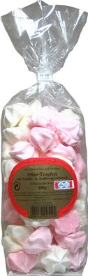 Baiser Gebäck Mini Tropfen Mix mit Vanille- und Erdbeergeschmack 100 g, 6er Pack