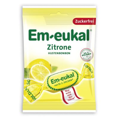 Em eukal Zitronen Hustenbonbons zuckerfrei einzeln verpackt 75g