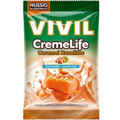 Vivil Creme Life Caramel Hazelitos Lutschbonbons zuckerfrei 110g