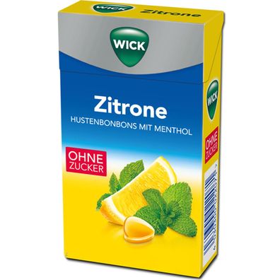 WICK Zitrone zuckerfreie Halsbonbons mit natürlichem Menthol 46g