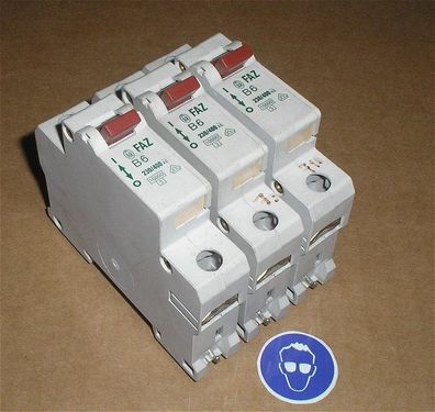 3x Leitungsschutzschalter LSS Automat B6 A Ampere 1 polig Moeller
