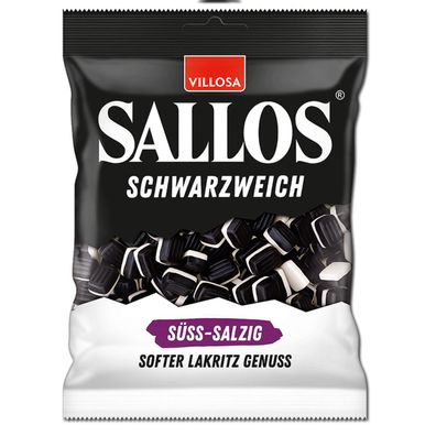 Sallos Schwarzweich Süß Salzig Weichlakritz mit Schaumzucker 200g