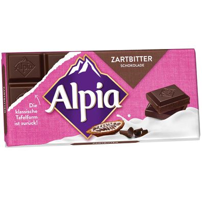 Alpia Zartbitter Schokolade mit zartschmelzendem Geschmack 100g