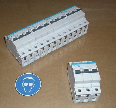 1 Stück Leitungsschutzschalter LSS Automat Sicherung B10 10A Ampere 3 polig Hager