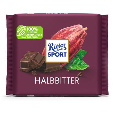 Ritter Sport Halbbitter mit Edel Kakaoanteil aus Nicaragua 100g