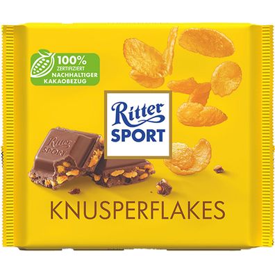 Ritter Sport Knusperflakes Sahneschokolade mit Cornflakes 100g