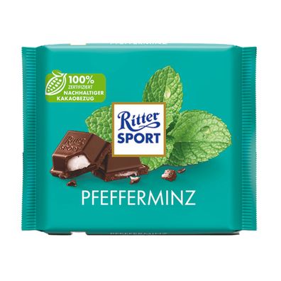 Ritter Sport Pfefferminz Halbbitterschokolade mit Füllung 100g