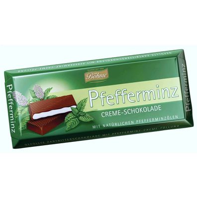 Böhme Pfefferminz Creme Schokolade mit natürlichem Pfefferminzöl 100g