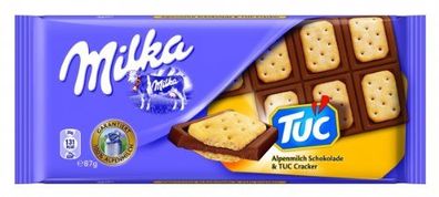 Milka Tuc Cracker Schokolade aus köstlich feiner Alpenmilch 87g