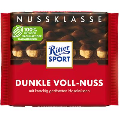 Ritter Sport Dunkle Voll Nuss mit knackigen ganzen Haselnüsse 100g