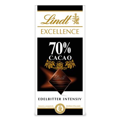 Lindt Excellence 70 Prozent Cacao Edelbitter intensiv Tafel 100g