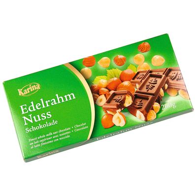 Karina Edelrahm Nuss Schokolade gespickt mit ganzen Haselnüssen 200g