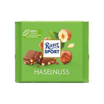 Ritter Sport Haselnuss Vollmilch Schokolade mit Haselnüssen 250g