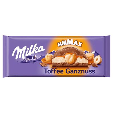 Milka Mmmax Toffee Ganznuss mit Karamell und Milchcreme XXL Tafel 300g